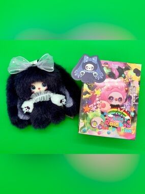 Deep purple Fluffy Liila Bunny Plush with Bow